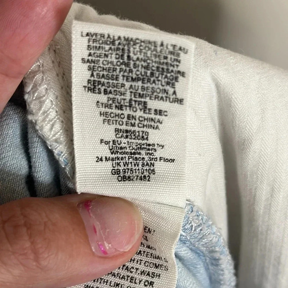 Free People Light Wash Cotton/Linen Wide Leg Jeans Size 31 - Picture 3 of 9